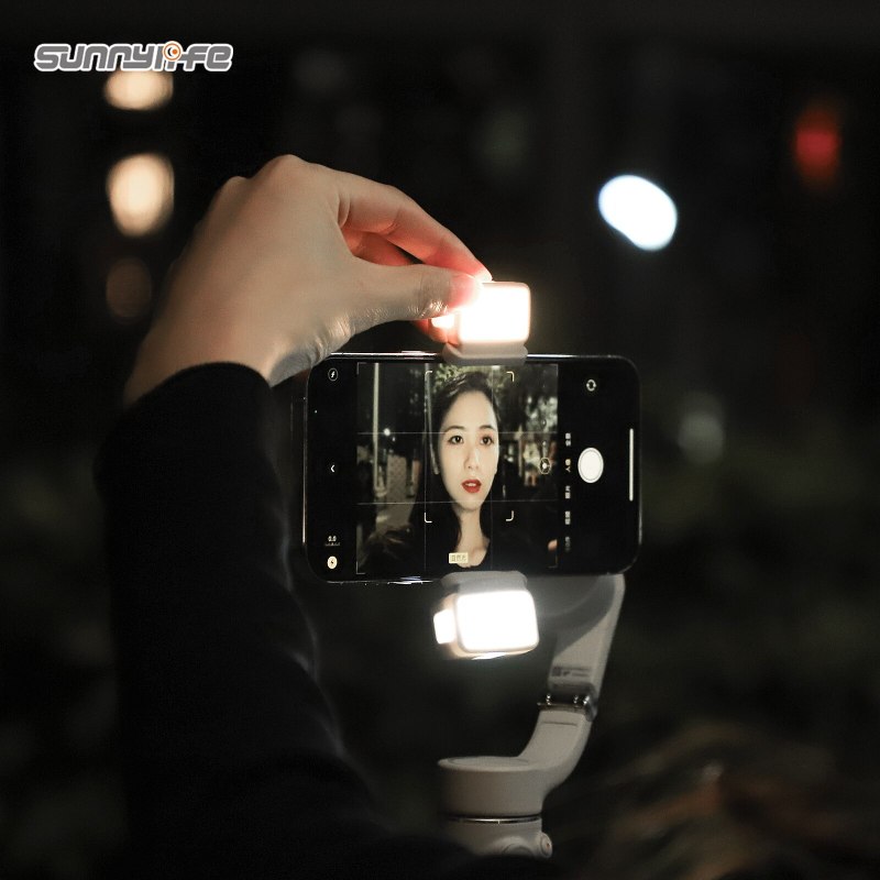 Sunnylife L375 Two-way LED Video Light with Charging Case Tri-color Dimmable Portable Fill Lamp Photography for OM 5/4/4 SE