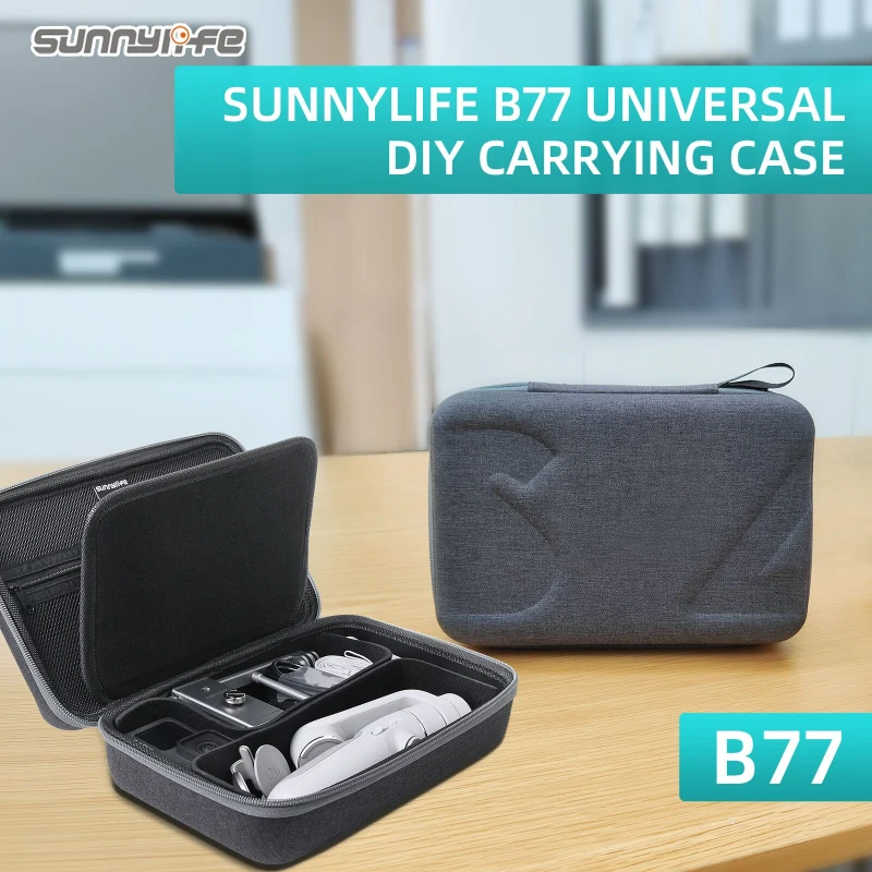 Sunnylife B77 DIY Carrying Case Portable Handbag Storage Bag for ACTION 2/OM 5/ GoPro 10/ Pocket 2/ Insta360 One X2/ FIMI PALM 2