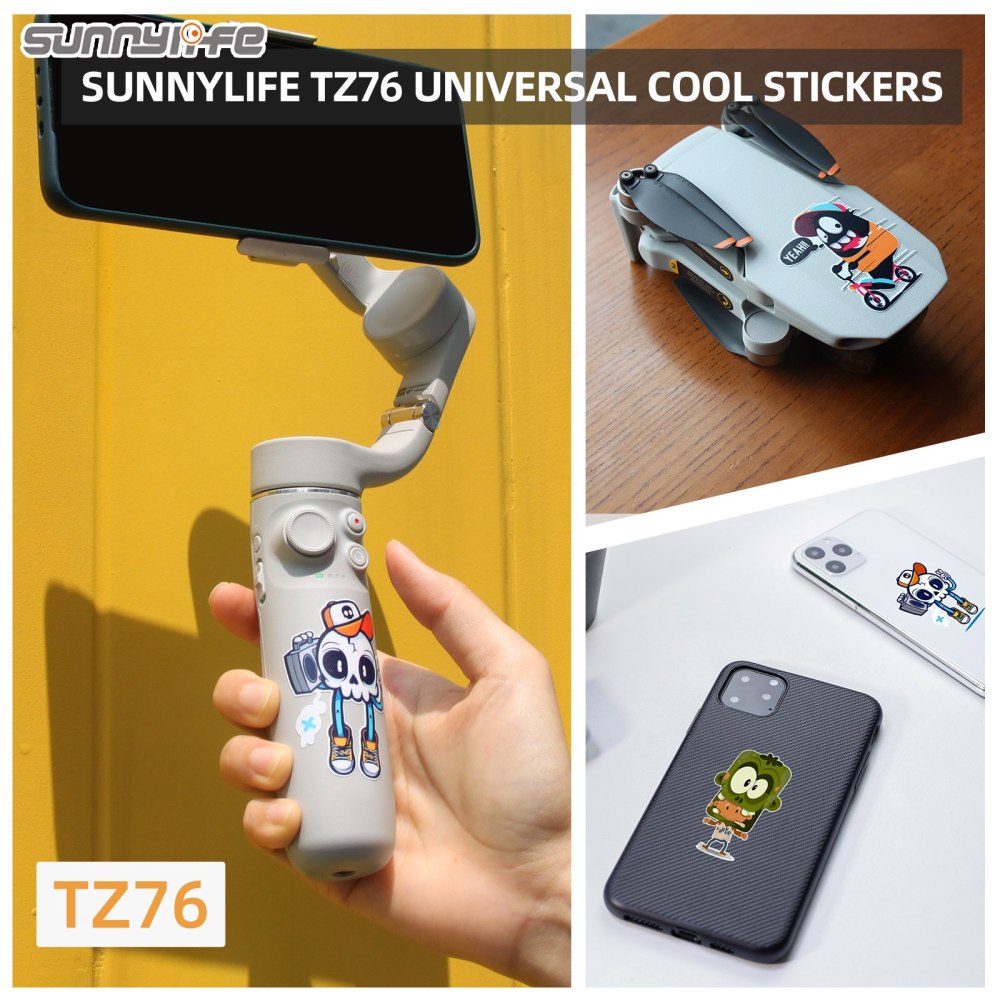 Sunnylife TZ76 Stickers Cool Trendy PVC Decals for OM 5/ Mavic Mini/ Mavic 2/ Laptop/ Tablet/ Water Bottle/ Smartphone/ Luggage
