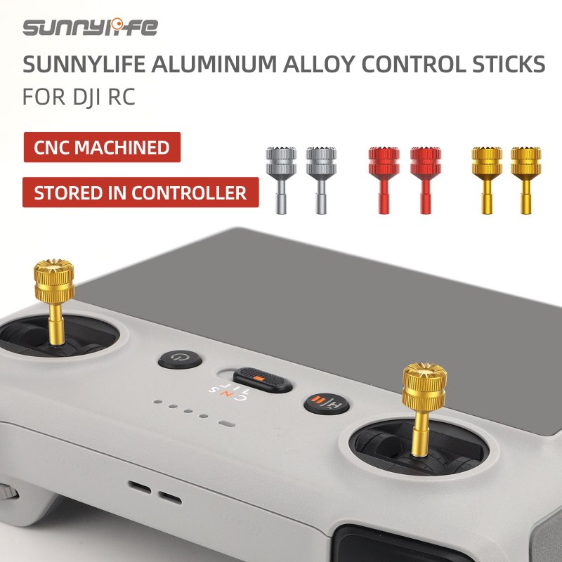 Sunnylife Aluminum Alloy Control Sticks Thumb Rocker Storable Joysticks Accessories for DJI RC Mini 3 Pro Controller