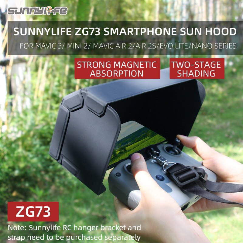 Sunnylife Smartphone Sun Hood Magnetic Sunshade with Cover for Mavic 3/Air 2S/Mini 2/Air 2/EVO Lite/Nano Remote Controller