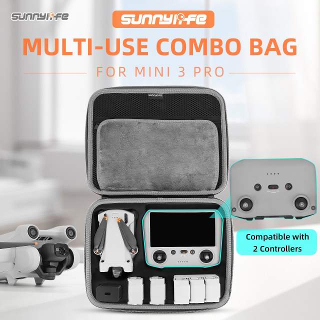 Sunnylife Carrying Case Mini Combo Bag Large Capacity Messenger Bag Drone Controller Bags for Mini 3 Pro DJI RC