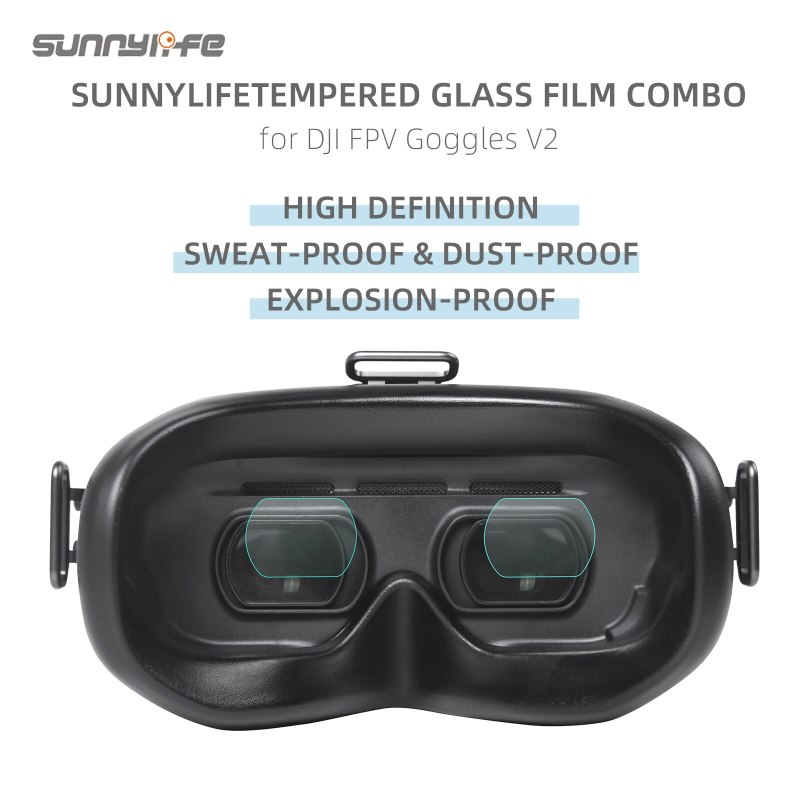 Sunnylife Protective Film Combo HD Tempered Glass Film Lens Protector Explosion-proof Accessories for DJI FPV Goggle