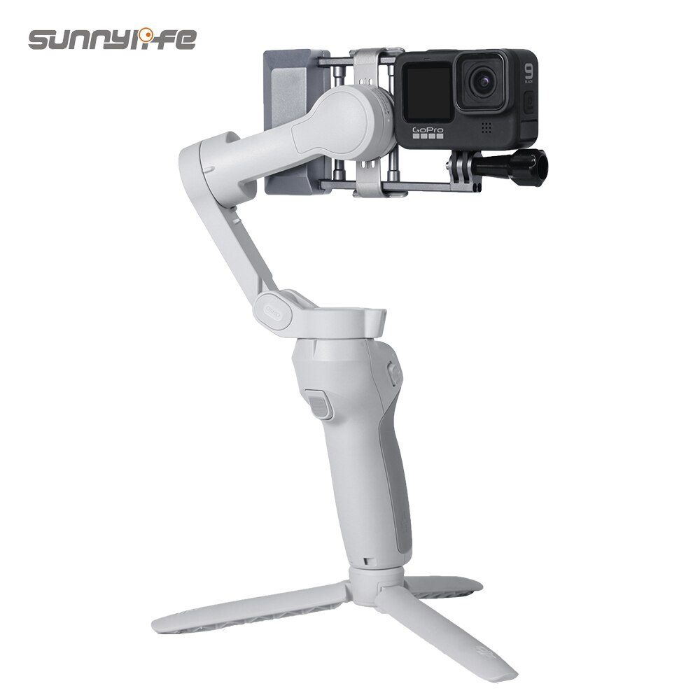 Sunnylife Handheld Gimbal Action Camera Adapter Switch Mount Plate Stabilizer for GoPro 9/8/Osmo Action for OM5/4SE/Osmo Mobile3