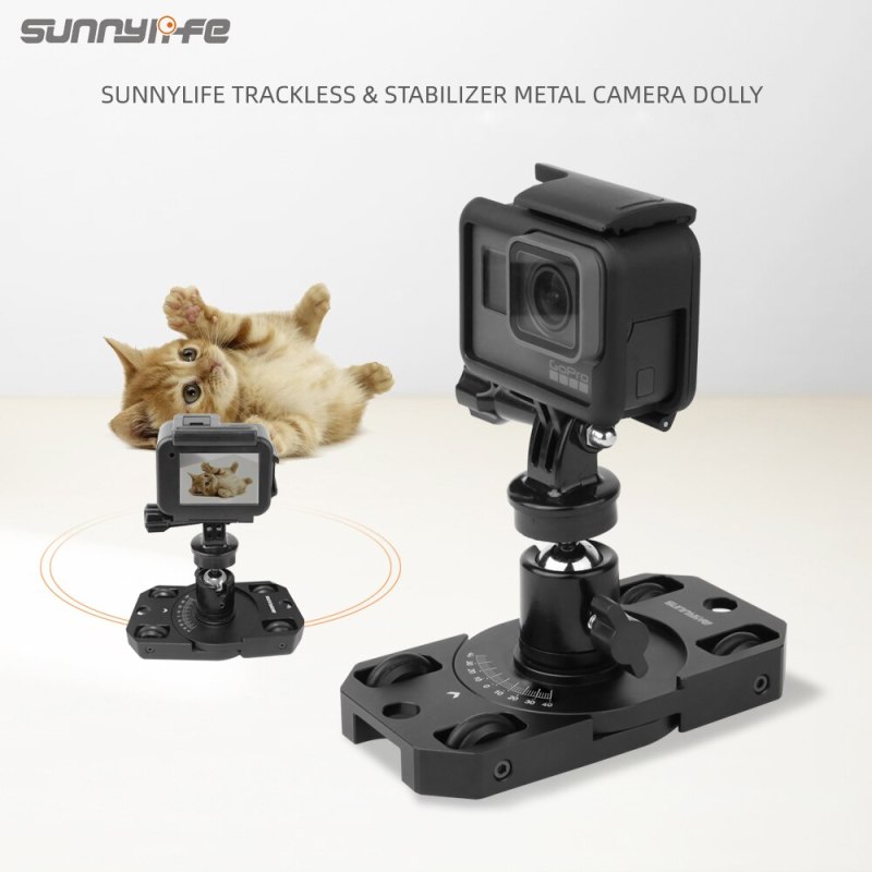 Sunnylife Stabilizer Trackless Camera Dolly Metal Bracket for ACTION 2/POCKET 2/Gopro 9/FIMI PALM 2/Insta360 ONE X2/OSMO Action