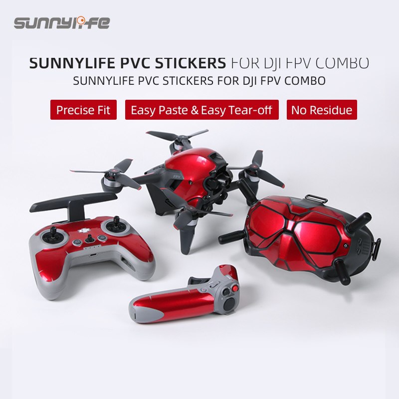Sunnylife PVC Stickers Protective Film Scratch-proof Decals Skin for DJI FPV Drone Goggles V2 Remote Controller 2 Motion Control