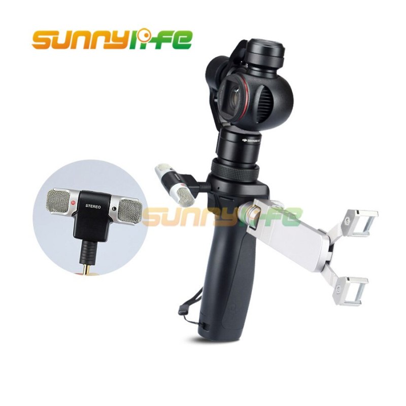 Professional Stereo External Microphone Dual Wireless Mic Recording with Very Low Noise for Osmo Handheld Gimbal Camera