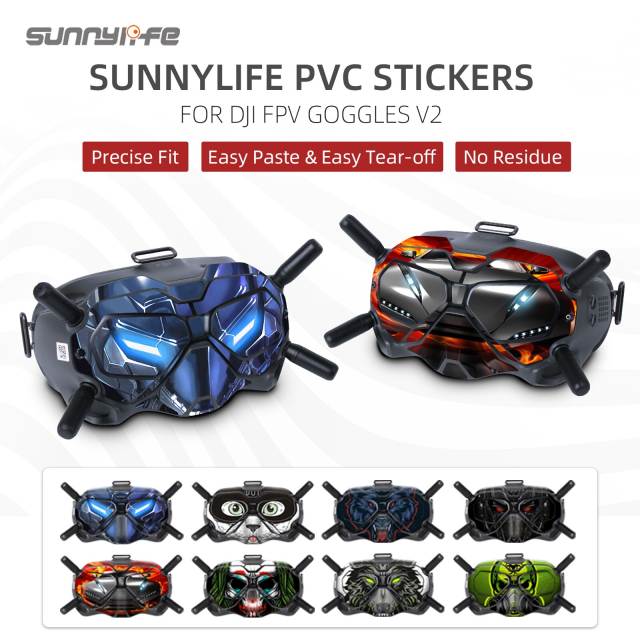 Sunnylife PVC Stickers Protective Film Scratch-proof Decals Skin Accessories for DJI FPV Goggles V2