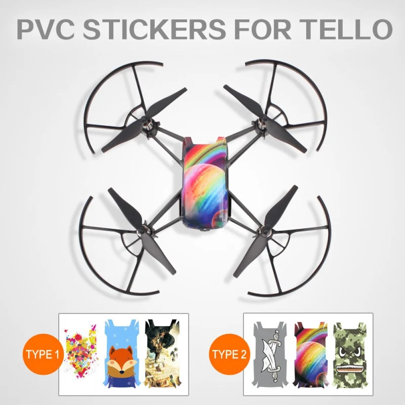 Cool Waterproof PVC Stickers Body Decals for DJI TELLO EDU Drone
