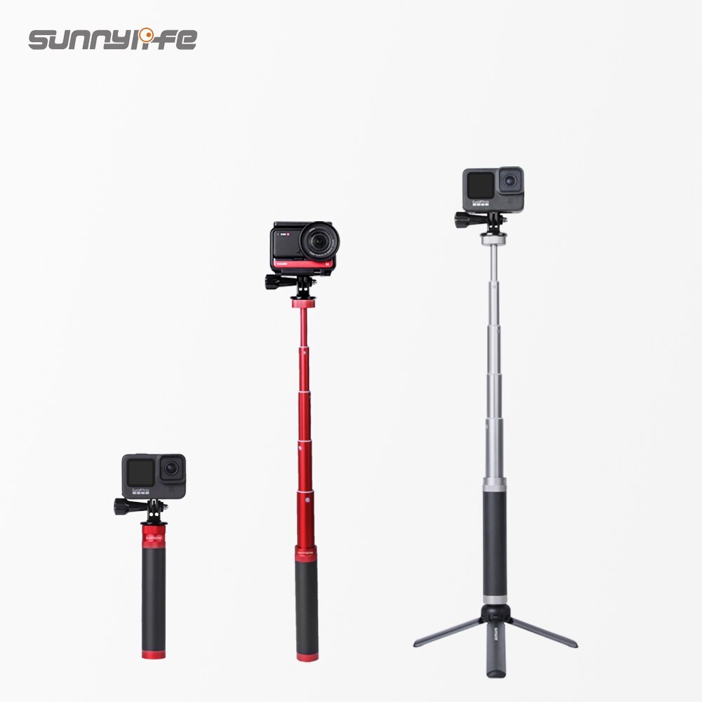 Sunnylife Aluminum Alloy Extension Rod Handheld Retractable Selfie Stick for ACTION 2/OM 5/POCKET 2/GoPro 10/Insta360 One X2