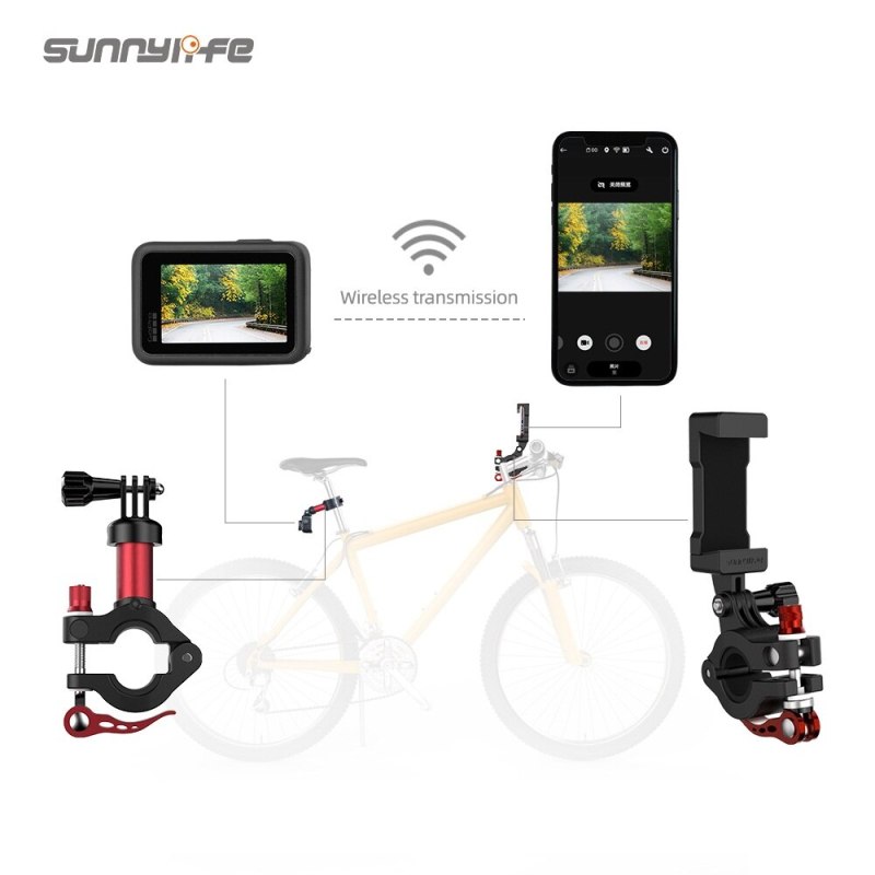 Sunnylife Bike Seat Post Clamp Action Camera Holder Bicycle Mobile Phone Navigation Bracket for ACTION 2/GoPro 10/Insta360 One R