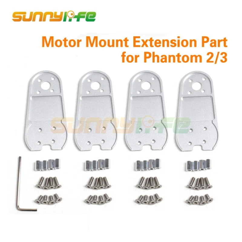 4pcs Aluminum Motor Mount Extension Part Wheelbase Stretch Kit for Phantom 2/ 3 Extended Wheelbase 450mm