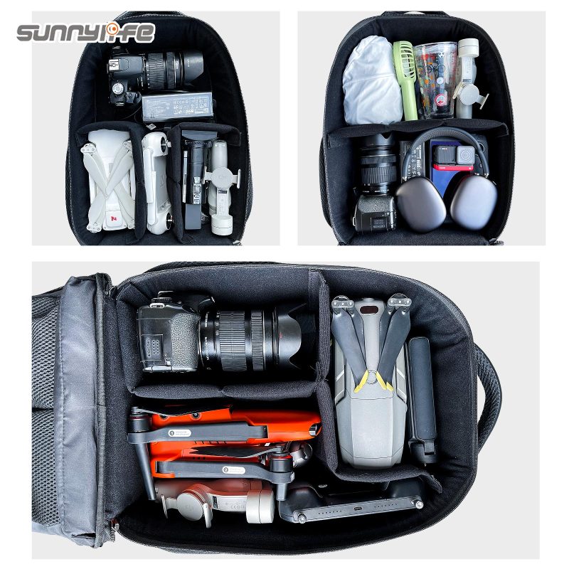 Sunnylife Drone Backpack DIY Large Capacity Travel Bag for DJI FPV Combo Goggles V2 Remote Controller 2 Motion Controller