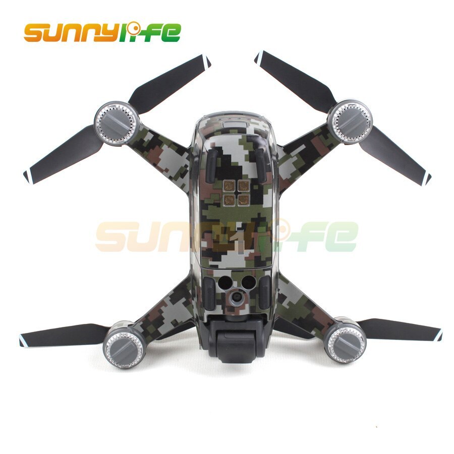 Sunnylife Waterproof PVC Stickers Camouflage Decals Aircraft Remote Controller Battery Skin for DJI SPARK
