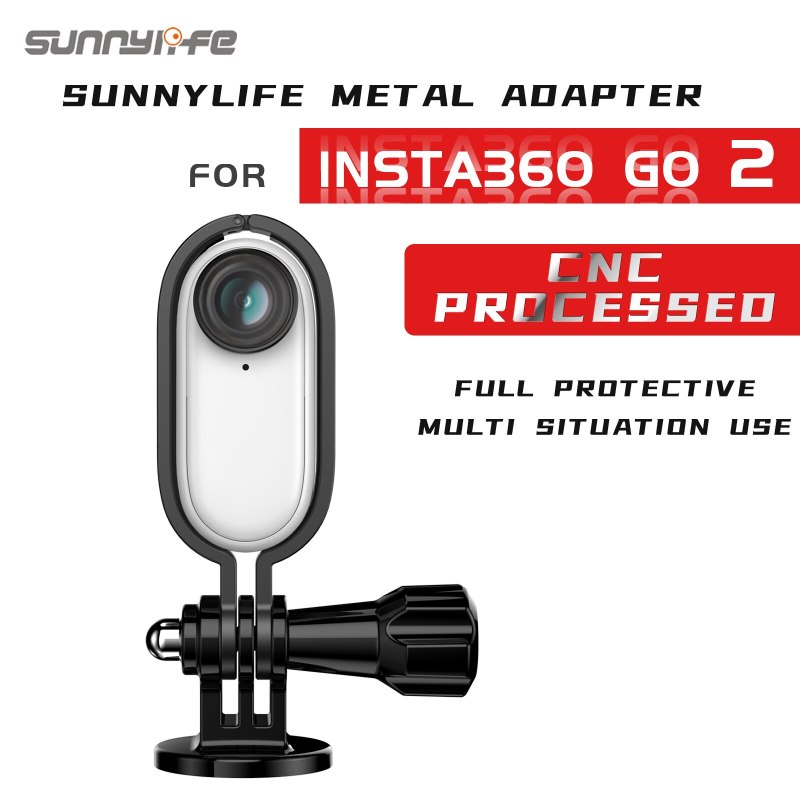 Sunnylife CNC Metal Protective Frame 1/4in Adapter Mount Bracket Accessories for Insta360 GO 2