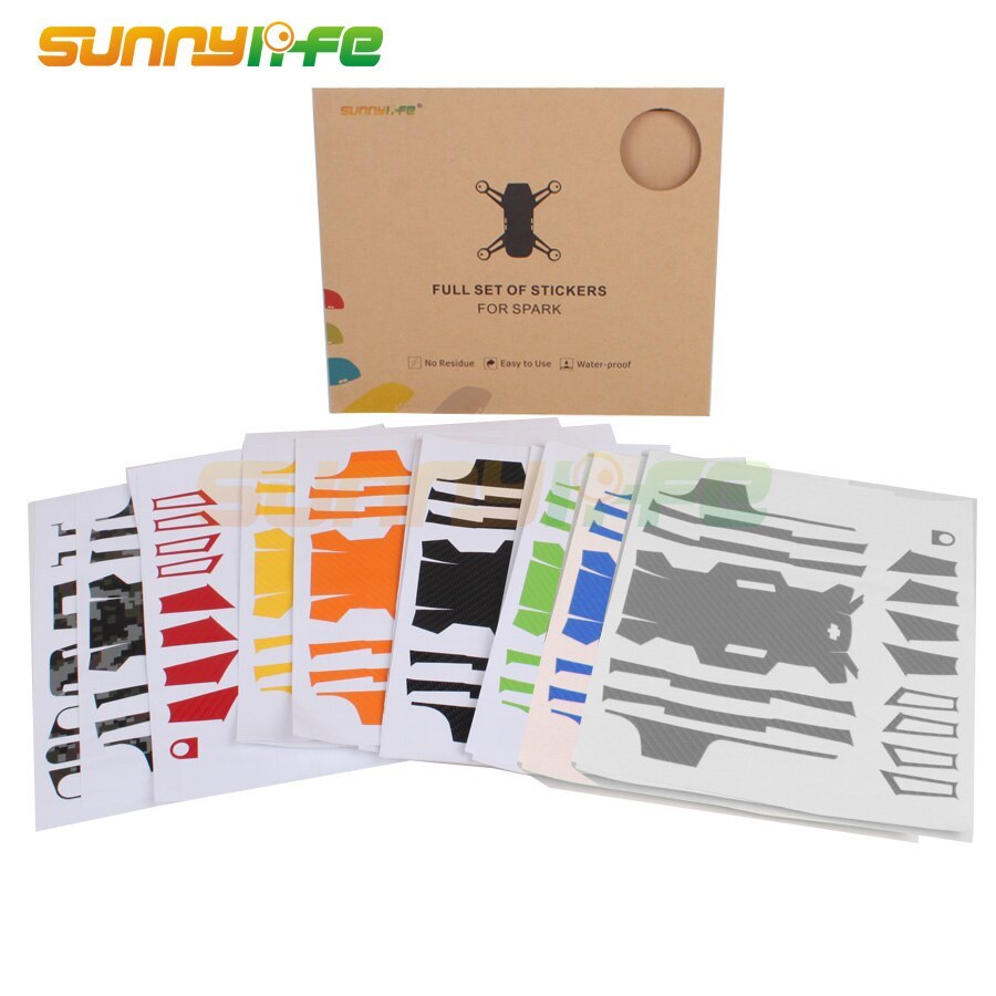 Sunnylife Waterproof PVC Stickers Camouflage Decals Aircraft Remote Controller Battery Skin for DJI SPARK