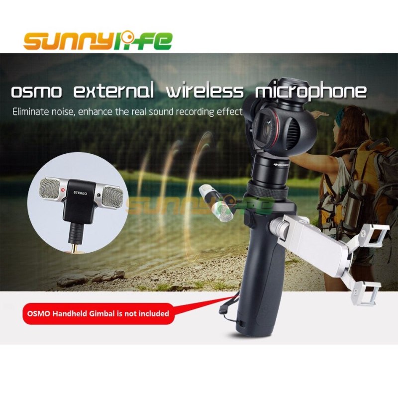 Professional Stereo External Microphone Dual Wireless Mic Recording with Very Low Noise for Osmo Handheld Gimbal Camera