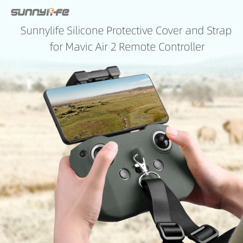 Sunnylife Silicone Protective Cover with Strap Remote Controller Protective Sleeve for Mavic Air 2