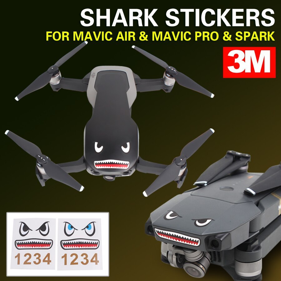 3M Stickers Shark Face Decals Skin Smarthpone Stickers for MAVIC AIR 2 MAVIC Mini Air PRO Spark