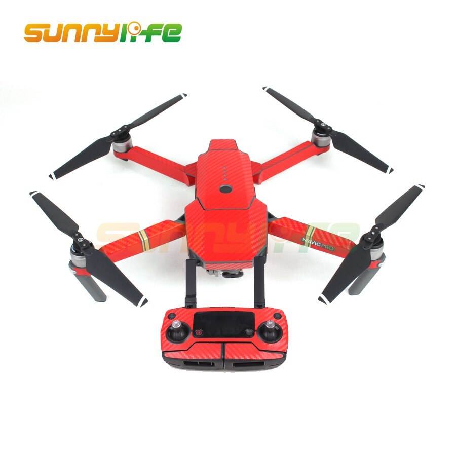 Waterproof Carbon Graphic Decals Skin Full Wrap Drone Body+Remote Control+Extra Batteries Arm Stickers for DJI MAVIC PRO Drone