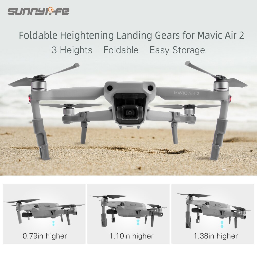 Sunnylife Foldable Support Leg Heightening Landing Gears Protectors for Mavic Air 2