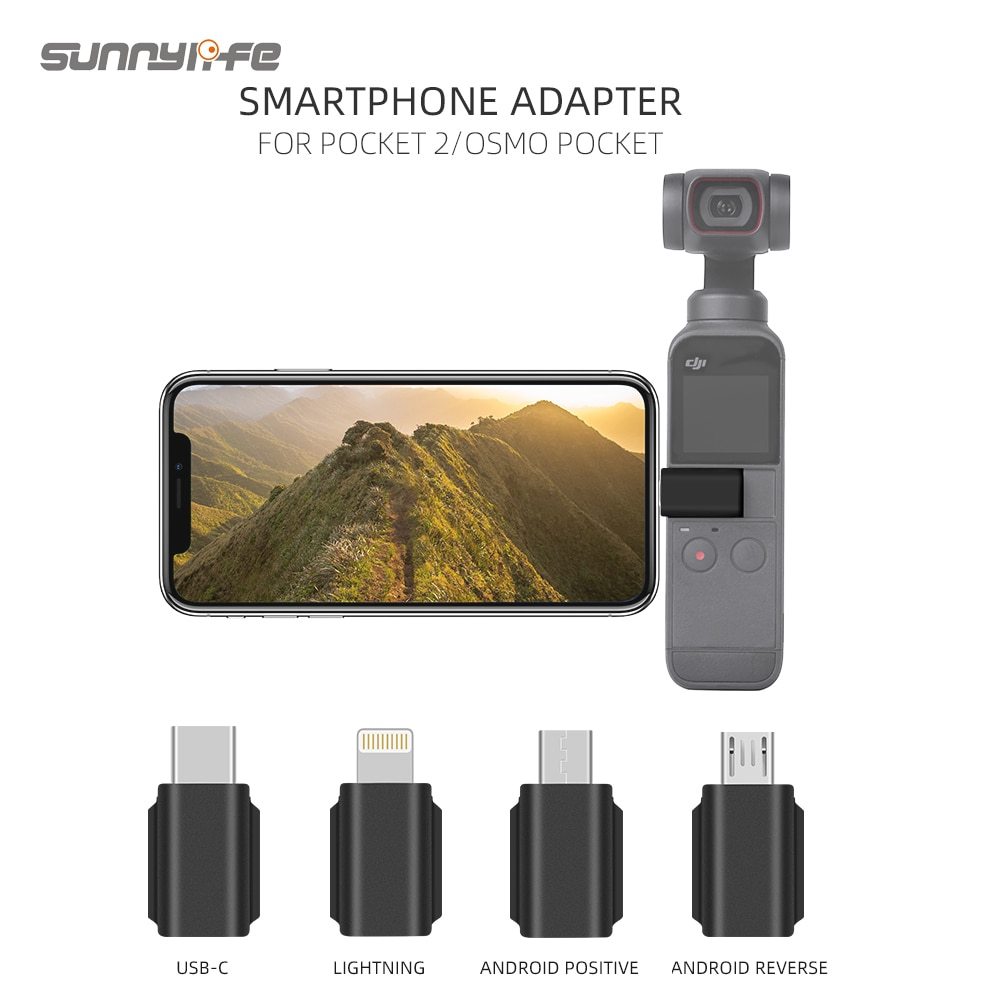 Smartphone Adapter for Pocket 2/Osmo Pocket IOS Lightning Micro USB-C Android Positive Standard Reverse Data Interface