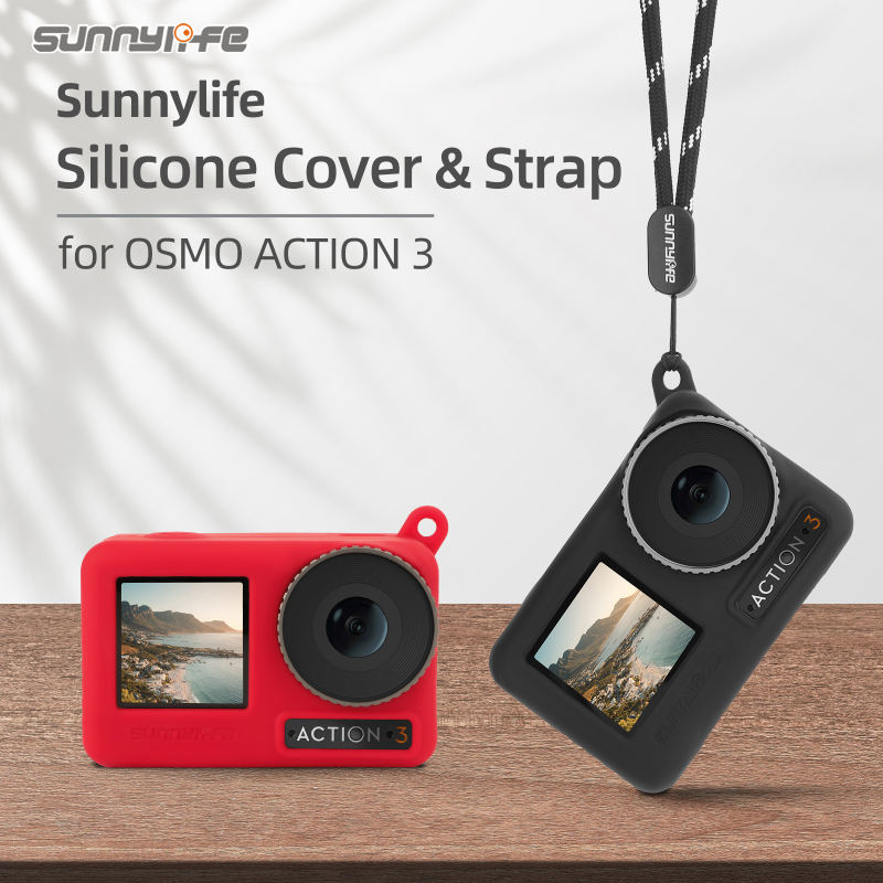 Sunnylife Silicone Protective Case Scratch-proof Camera Cover Protector Lanyard Accessories for OSMO ACTION 3