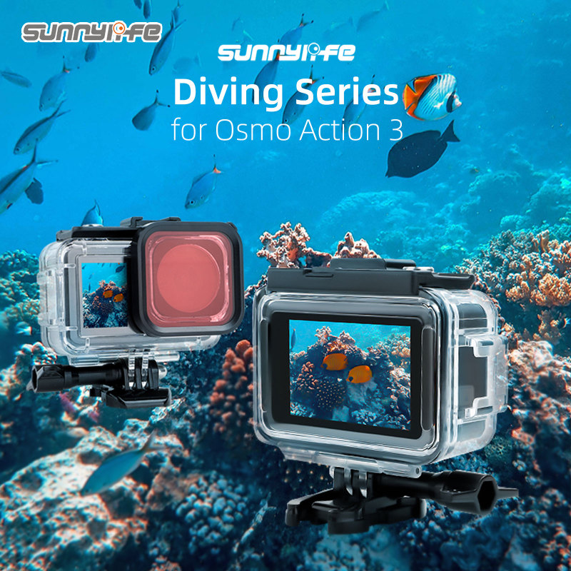 40m Waterproof Case 3 Colors Diving Filters Underwater Protective Dive Housing Shell Accessories for Osmo Action 3