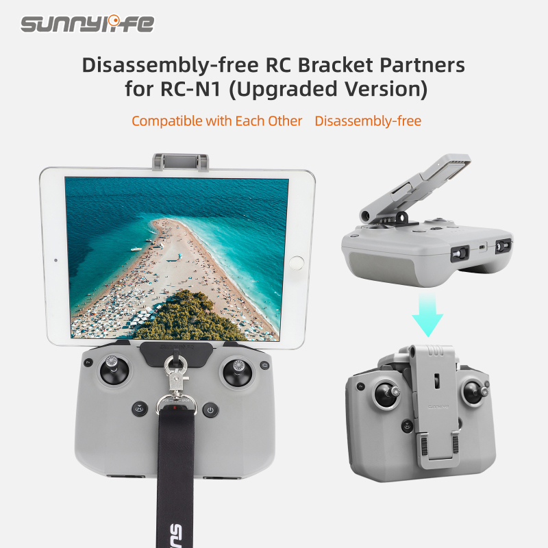 Sunnylife RC-N1 Controller Bracket Partners Disassembly-free Strap Bracket Foldable Tablet Holder for Mini 3 Pro/Mavic 3/ Air 2S