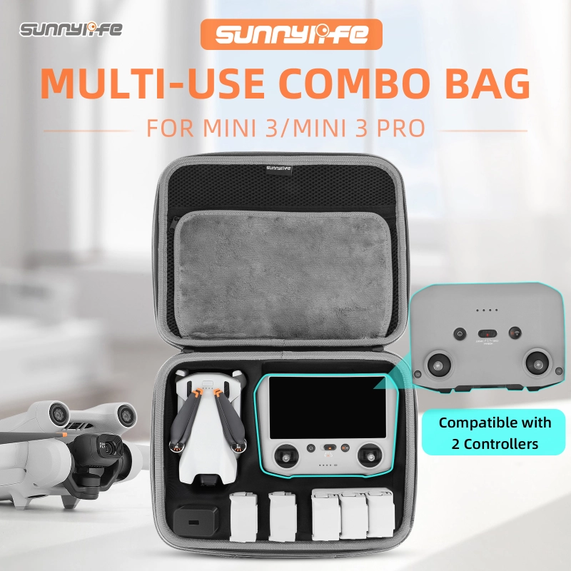 Sunnylife Carrying Case Mini Combo Bag Large Capacity Messenger Bag Drone Controller Bags for Mini 3/ Mini 3 Pro DJI RC