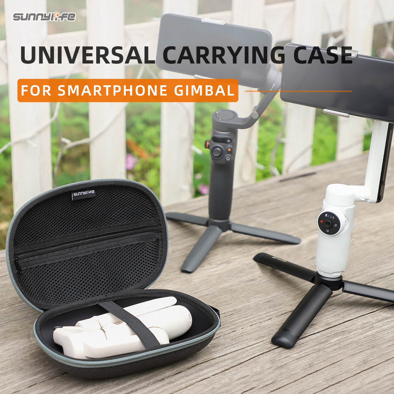 Sunnylife Hard Case Protective Handbag Smartphone Gimbal Carrying Case for Insta360 Flow/ Osmo Mobile 6/ OM 5/ Zhiyun