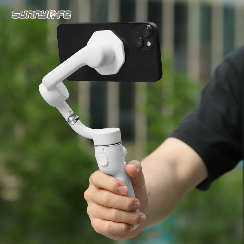 Sunnylife Ring Holder Adapter Compatible with MagSafe Magnetic Smartphone Tripod Mount for iPhone 14/13/12 for Osmo Mobile 6/5