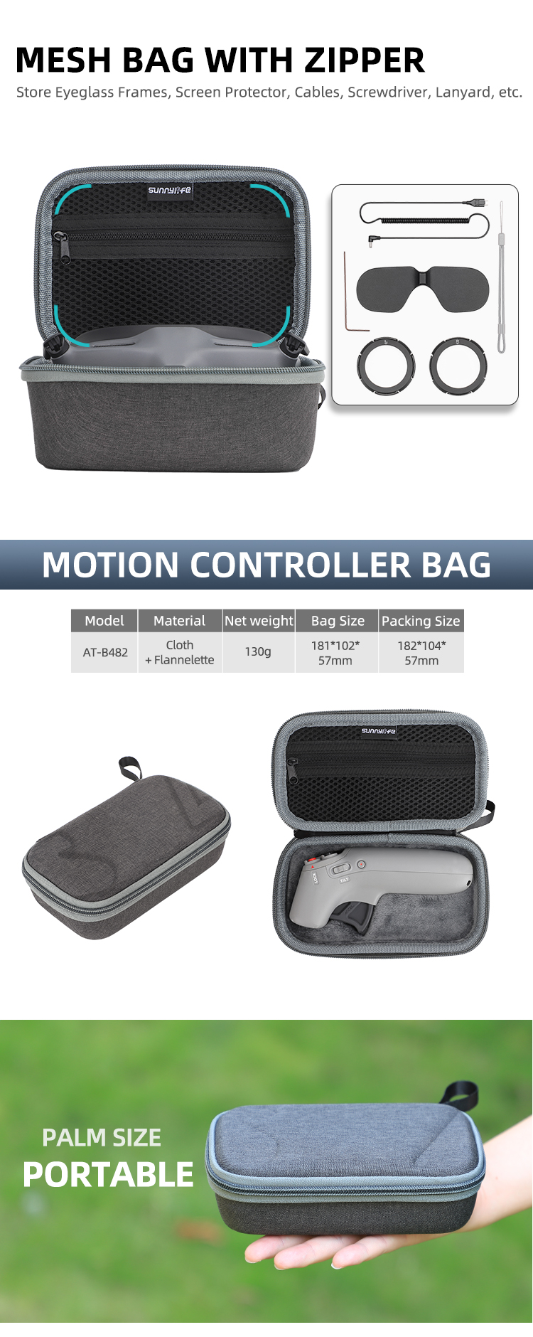 Sunnylife Carrying Case Combo Bag Hard Travel Case Large Capacity