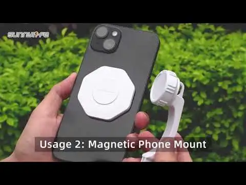 Sunnylife Ring Holder Adapter Compatible with MagSafe Magnetic Smartphone Tripod Mount for iPhone 14/13/12 for Osmo Mobile 6/5