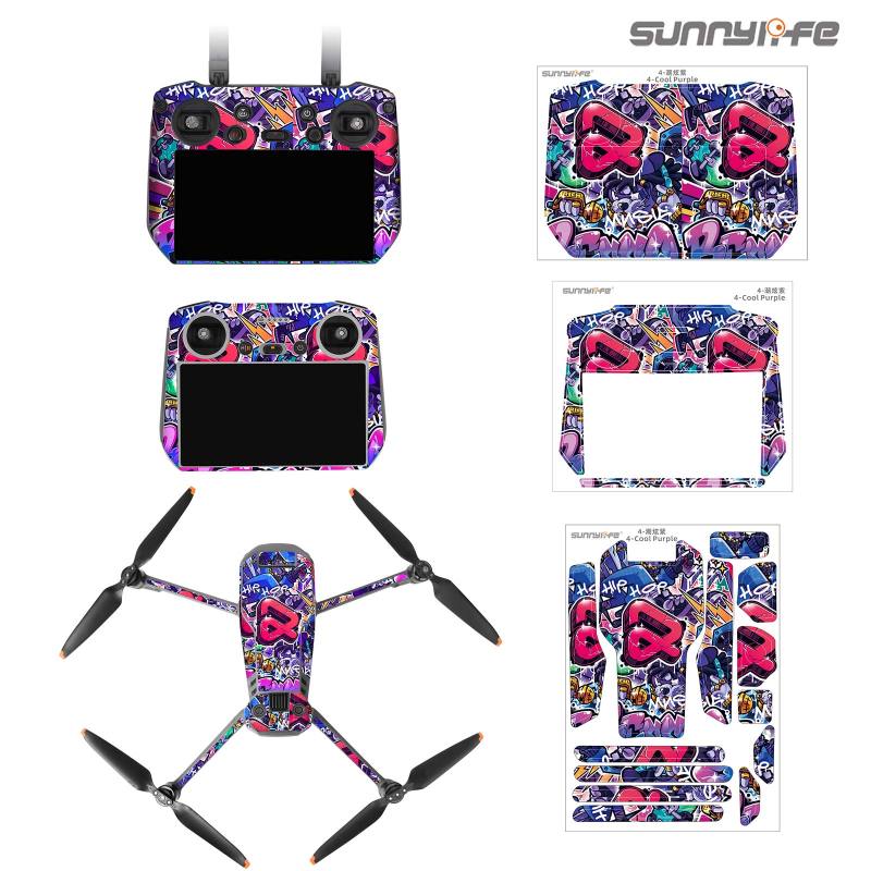 Sunnylife Colored Stickers Protective Film Scratch-proof Decals Drone Skin Accessories for Mavic 3 Pro