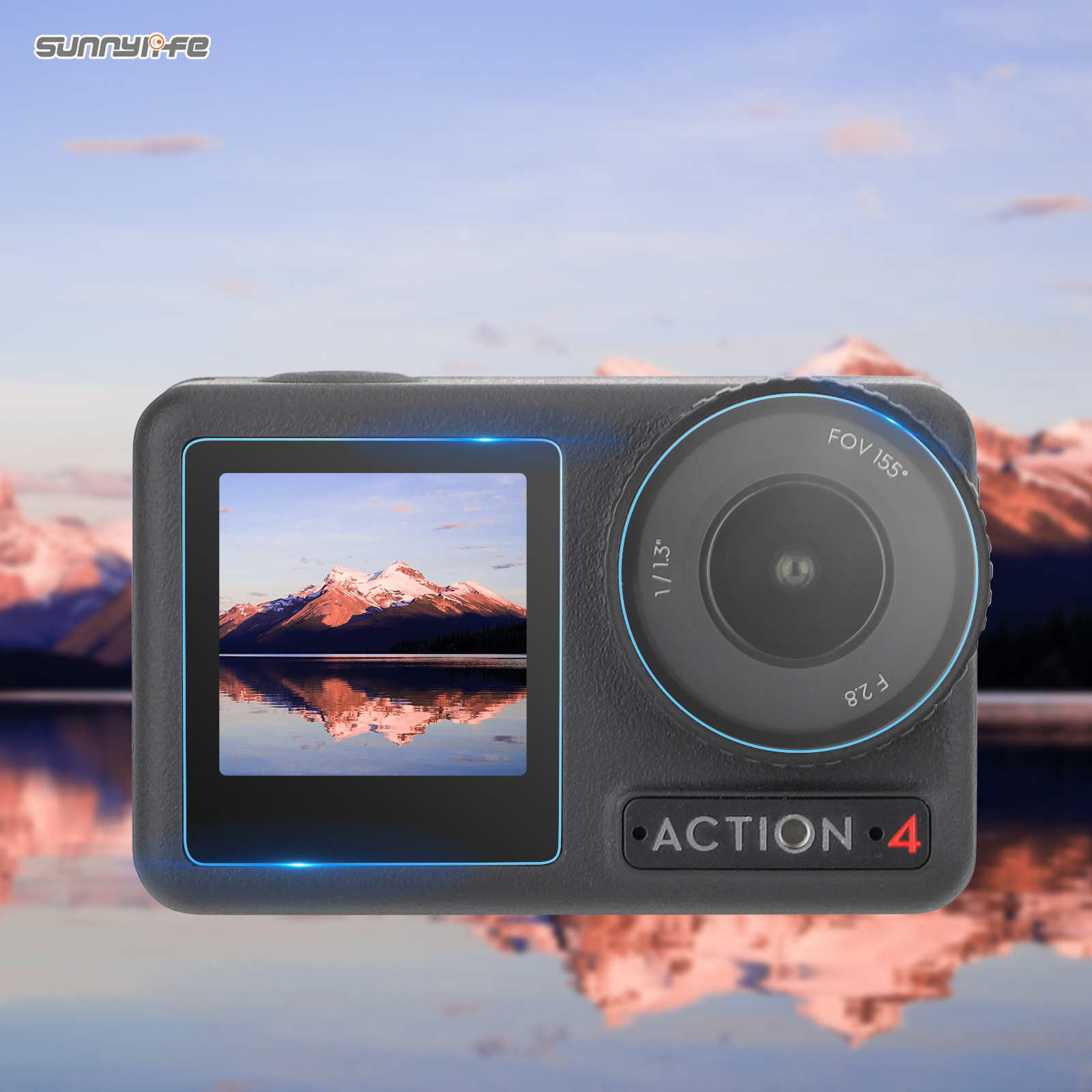 Sunnylife Lens Screen Protector Tempered Glass Film Protective Film Accessories for Osmo Action 4 Sport Camera