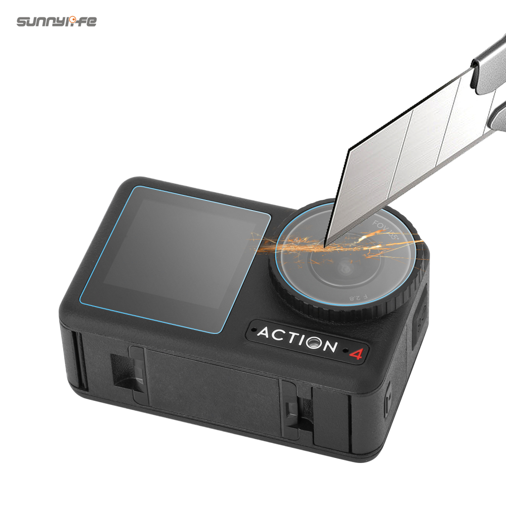 Sunnylife Lens Screen Protector Tempered Glass Film Protective Film Accessories for Osmo Action 4 Sport Camera