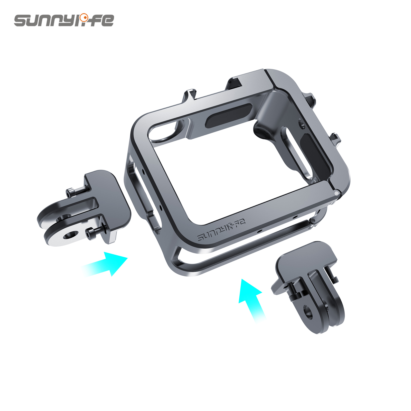 Sunnylife Aluminum Alloy Protective Case Frame Mount Adapter Cold Shoe Brackets Housing Shell Cover for Insta360 GO 3