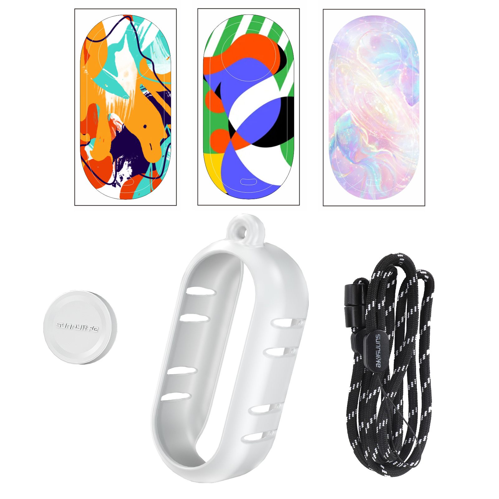 Sunnylife Silicone Cover Heat Dissipation Protective Case Stickers Skin Wrap Lens Cover Neck Strap Accessories for Insta360 GO 3