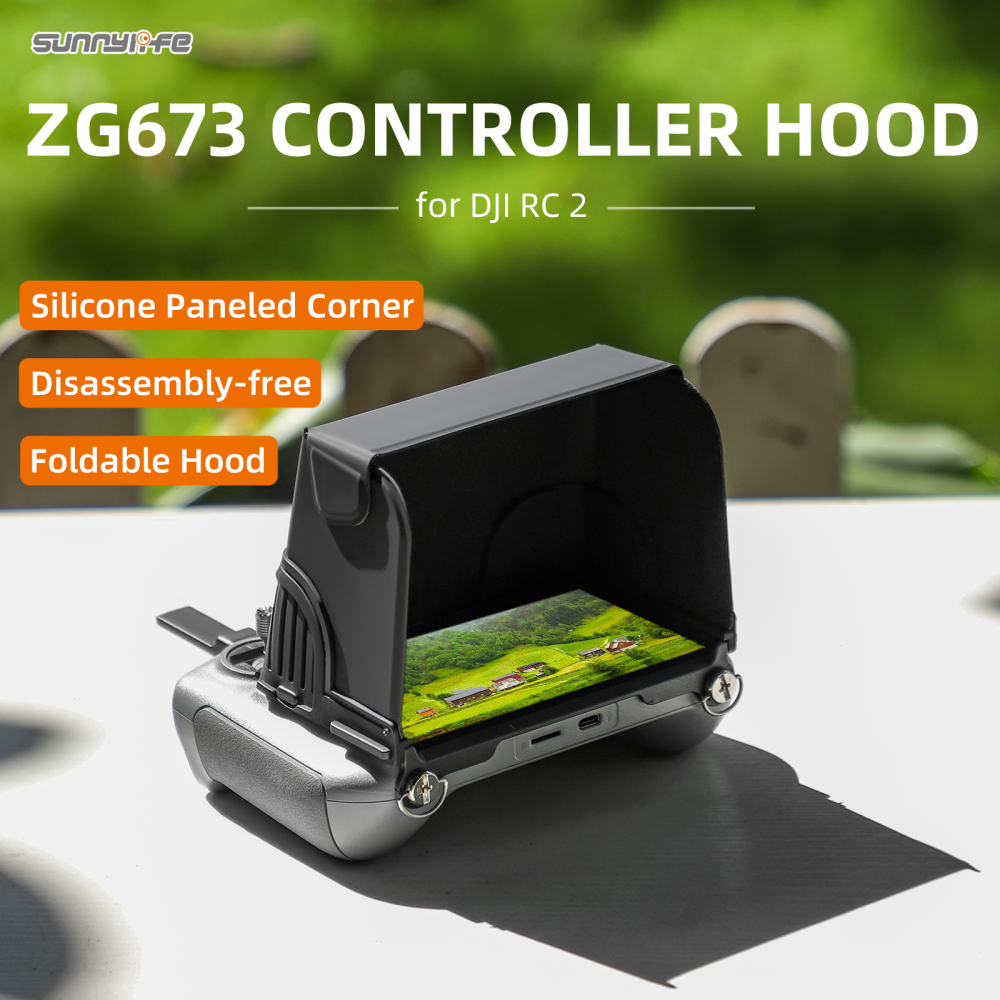 Sunnylife Controller Sun Hood Foldable Magnetic PU Leather Sunshade with Cover for DJI RC 2 for Air 3