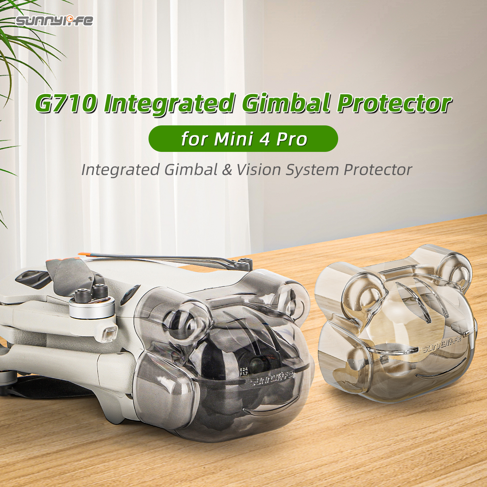 For DJI Mini 4 Pro Drone Lens Cap Integrated Gimbal Protector Lens