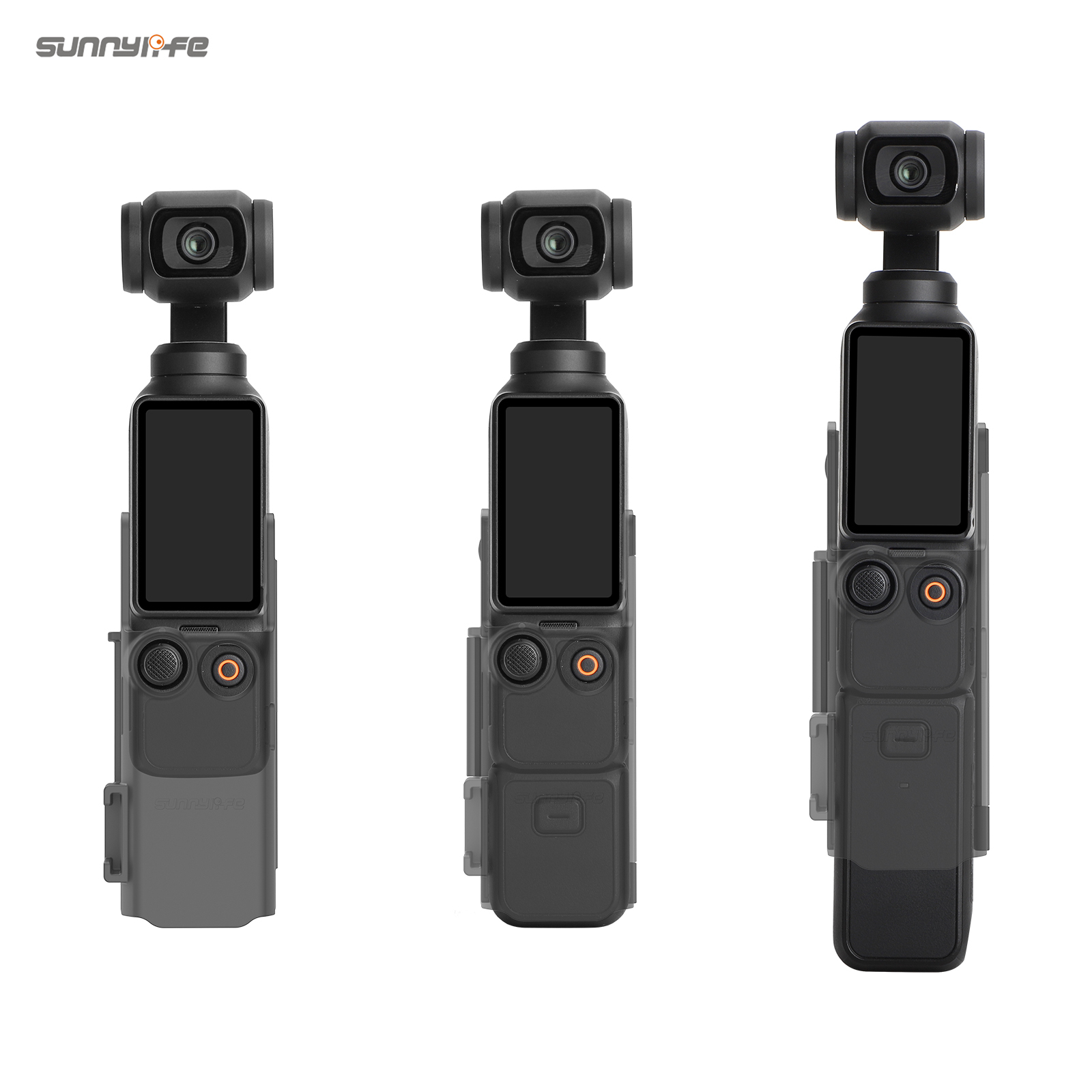 Sunnylife Expansion Adapter Frame Protective Case Cold Shoe Brackets Extension Handle Housing Shell Cover for Osmo Pocket 3