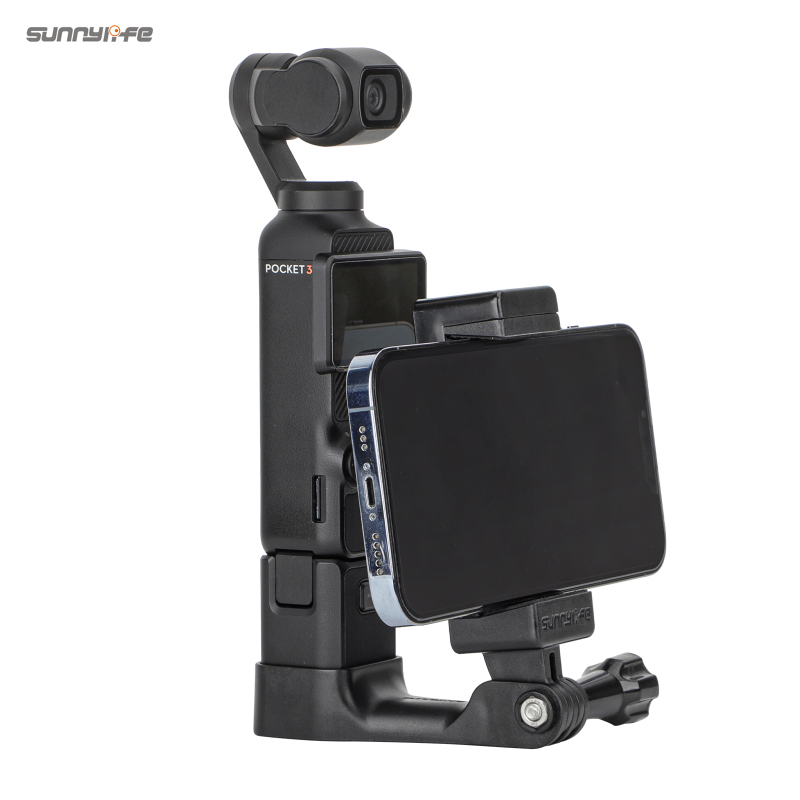 Sunnylife Front Phone Holder Mount Handheld Tripod Expansion Brackets for Osmo Pocket 3