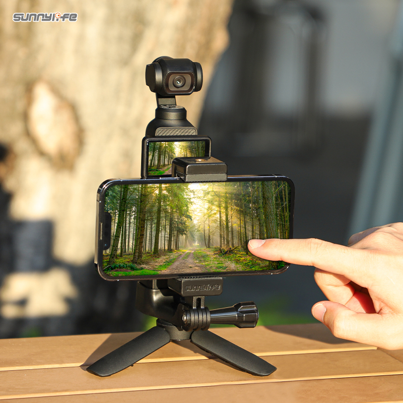 Sunnylife Front Phone Holder Mount Handheld Tripod Expansion Brackets for Osmo Pocket 3