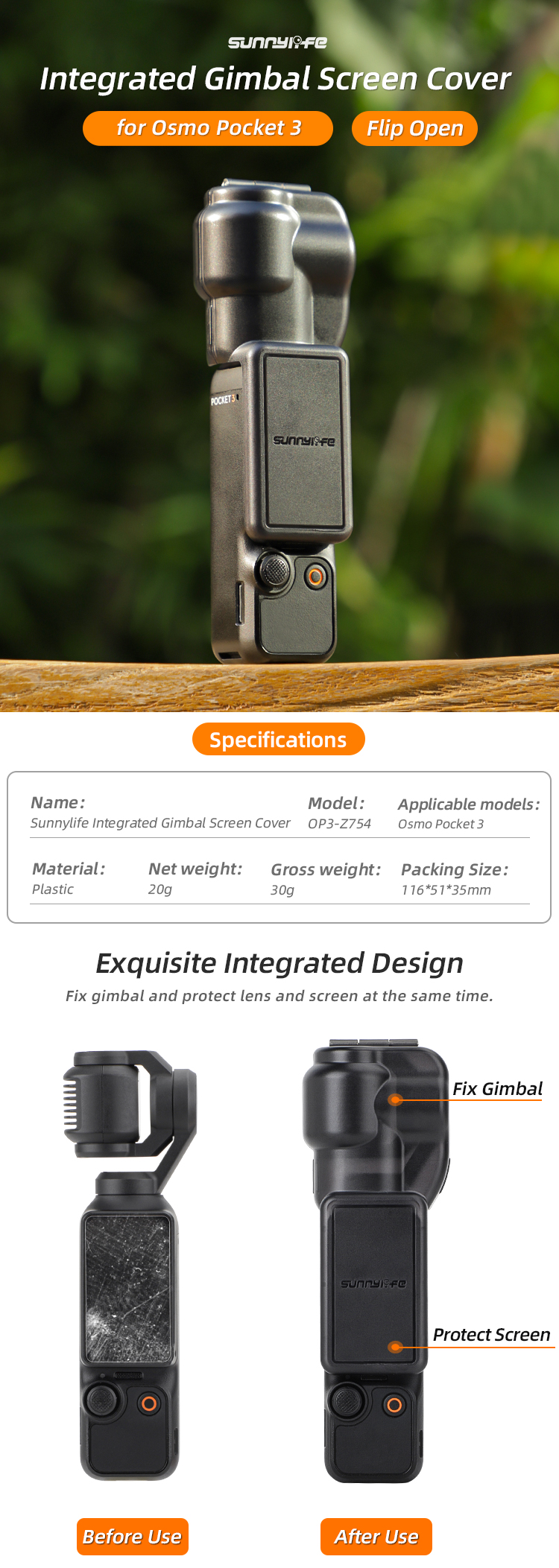 Support pour DJI Osmo Pocket 3 et smartphone de chez Sunnylife