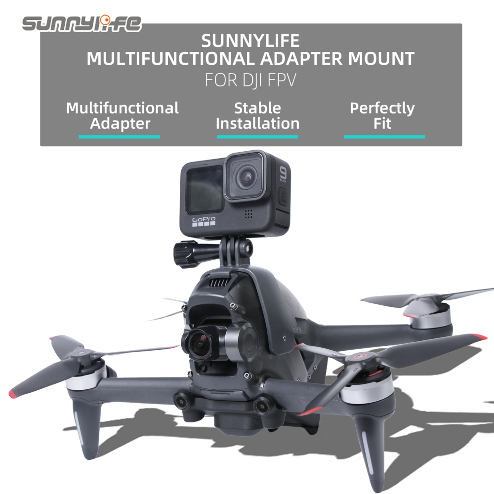 Sunnylife Sports Camera Holder Drone Night Light Bracket Navigation Spot Lamp for DJI FPV for ACTION 2/GoPro 12/Insta360 GO3 Camera