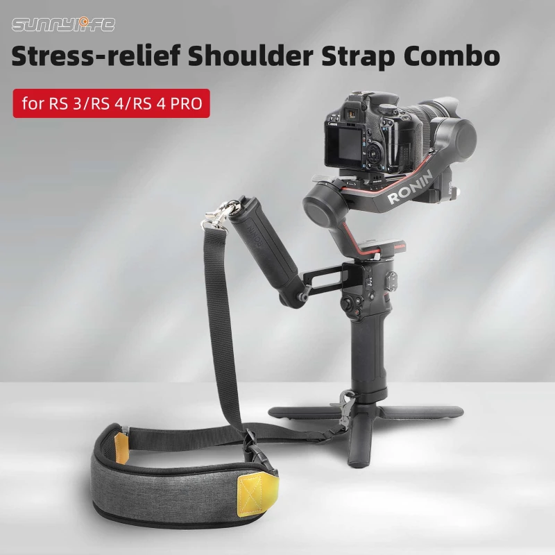 Sunnylife Adjustable Sling Handgrip Gimbal Sling Handle Weight-Reducing Shoulder Strap Stabilizer Belt Neck Lanyard for RS 3/RS 4/RS 4 PRO