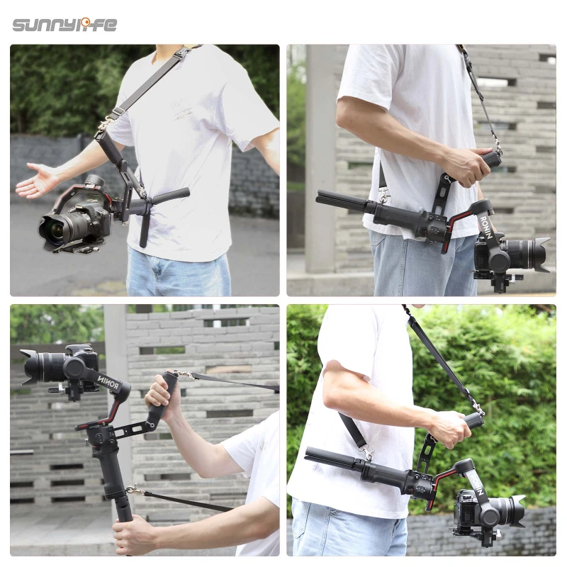 Sunnylife Adjustable Sling Handgrip Gimbal Sling Handle Weight-Reducing Shoulder Strap Stabilizer Belt Neck Lanyard for RS 3/RS 4/RS 4 PRO