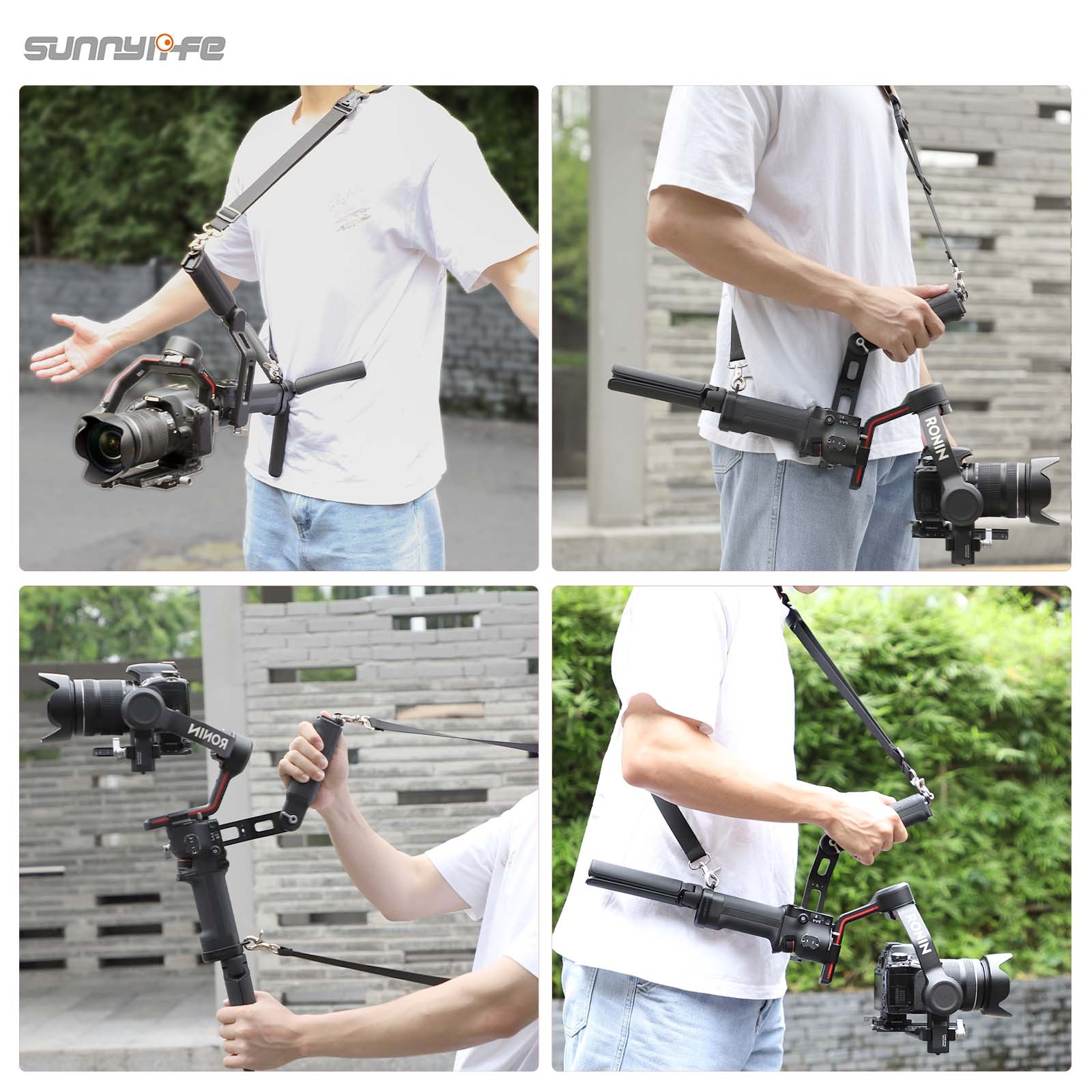 Sunnylife Adjustable Sling Handgrip Gimbal Sling Handle Weight-Reducing Shoulder Strap Stabilizer Belt Neck Lanyard for RS 3/RS 4/RS 4 PRO