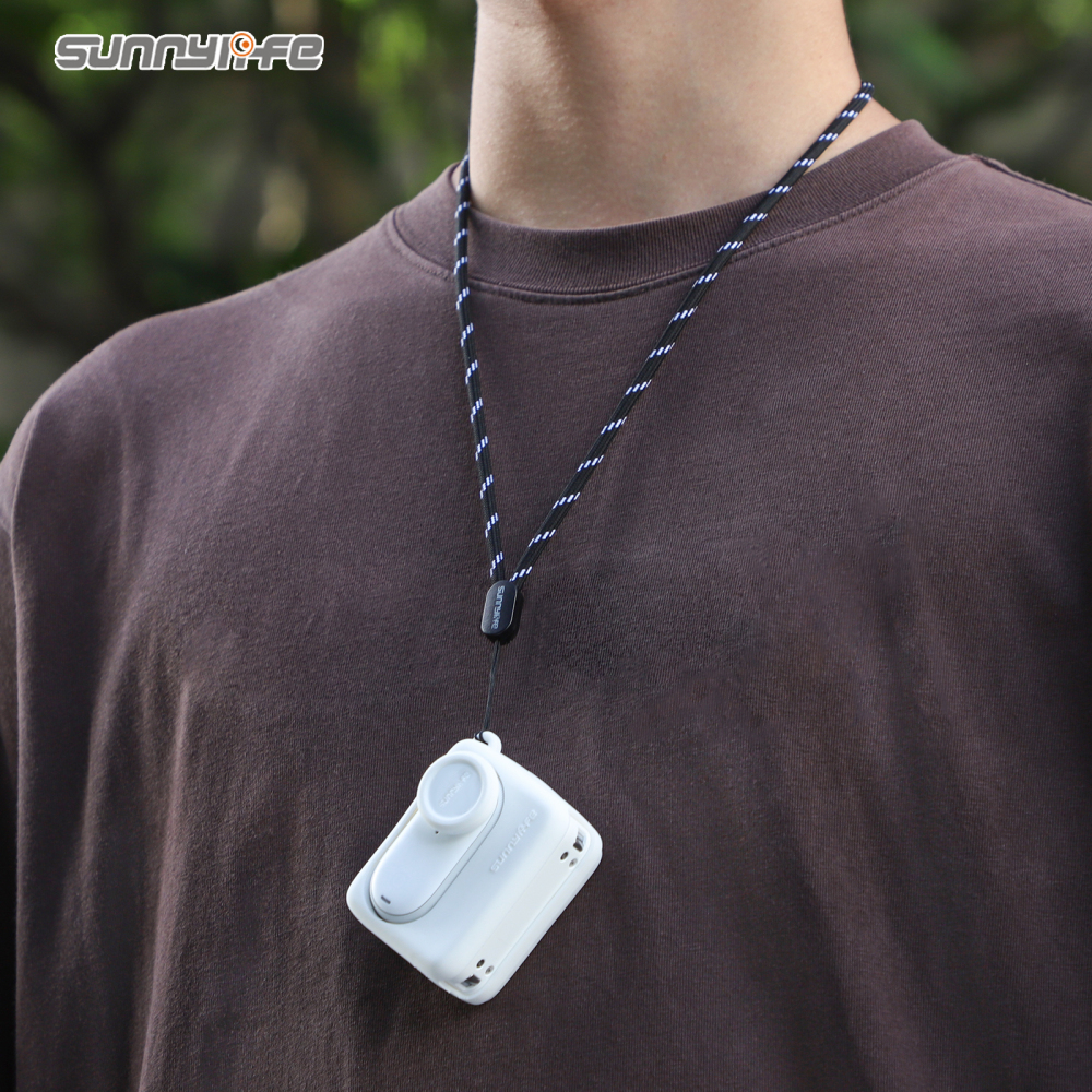 Sunnylife Silicone Cover Protective Case Camera Action Pod Lens Cover Protector Neck Strap Accessories for Insta360 GO 3S